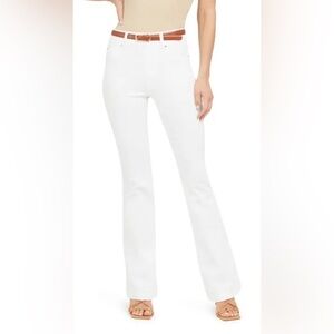 SPANX Sz M Petite High Rise Pull On Denim Stretchy Flare Slim Bootcut Jeans